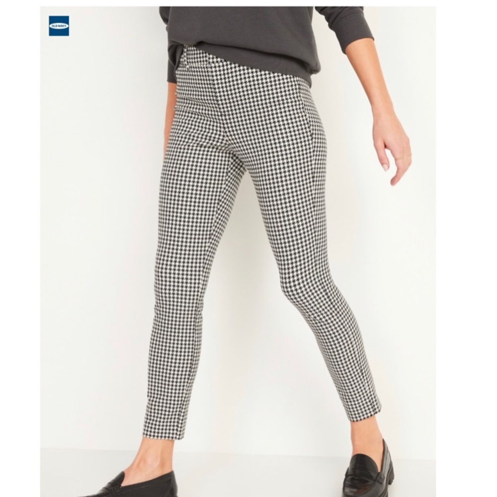 High-Waisted Pixie Houndstooth Ankle Pants for Women